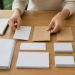 Organisation de documents financiers, enveloppes et papiers sur bureau d’investisseur particulier